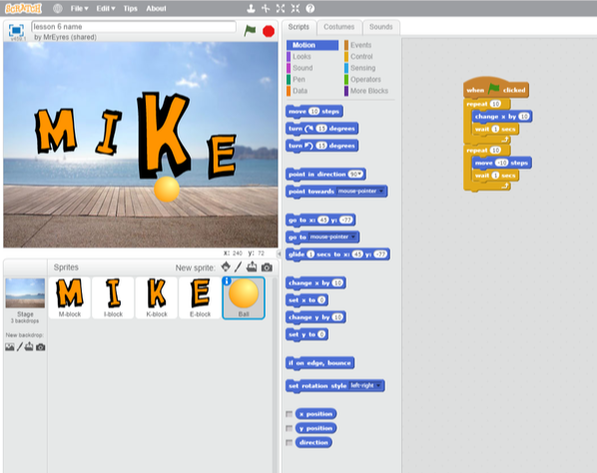 Lesson 6 - Scratch - Animate a Name - Introductory Coding Unit for  Intermediate BC Students - Teacher Site!